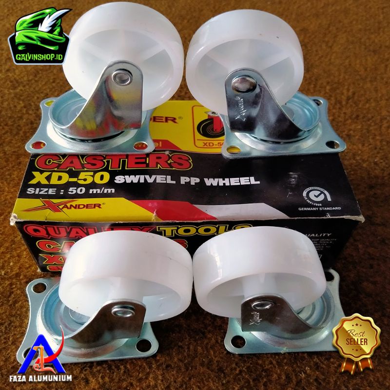 Roda Etalase 2" putih Nylon