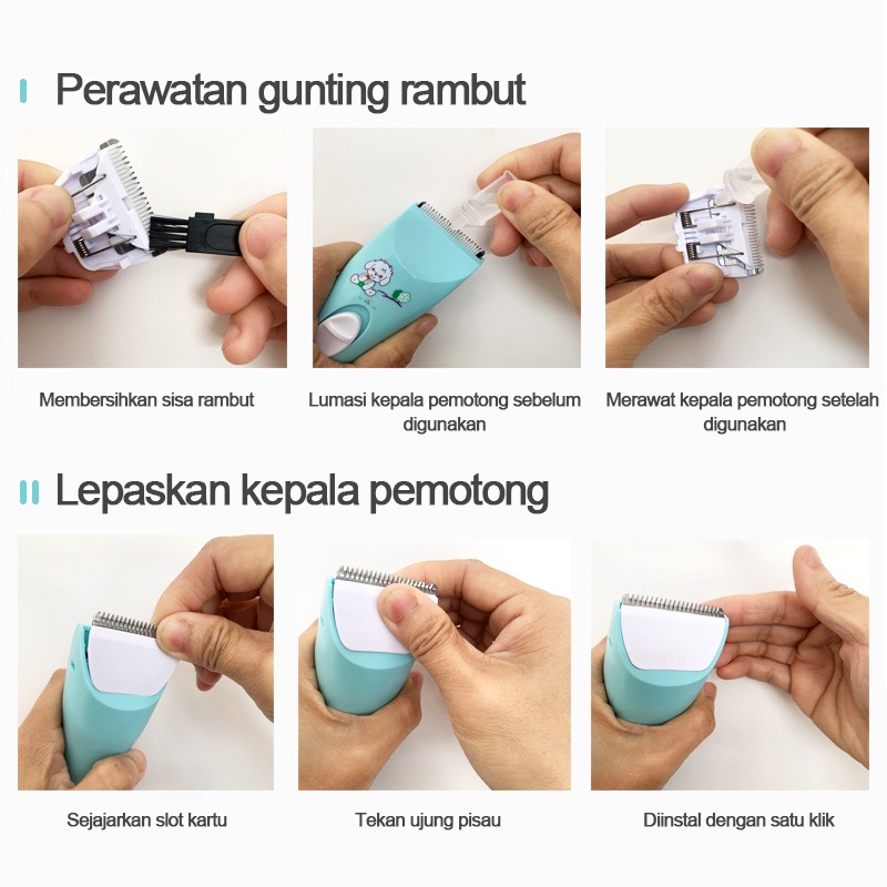 Alat cukur rambut bayi/Gunting rambut listrik/Baby Hair Clipper Alat Cukur Rambut Bayi Anak Lengkap &amp; Mudah untuk Dicuci  L140