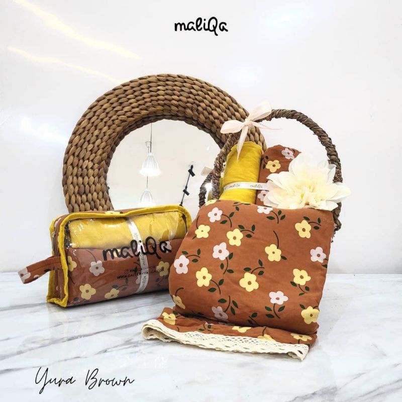 MUKENA DEWASA MALIQA YURA PRAYING SET YURA BROWN KATUN RAYON