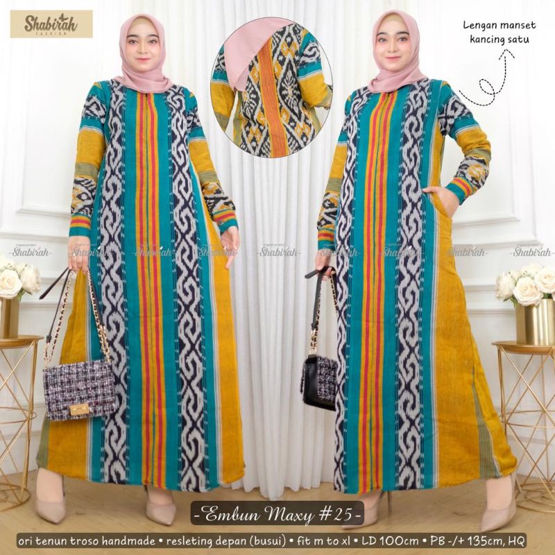 EMBUN Maxi/dress/gamis tenun Troso handmade by shabirah