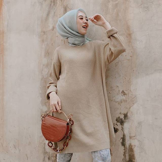 Tunik boxi / dress rajut / fashion rajut