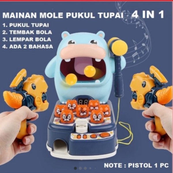 

Mainan Mole Pukul Tupai Hippos Beats Hamster Boom 4in 1 Limited