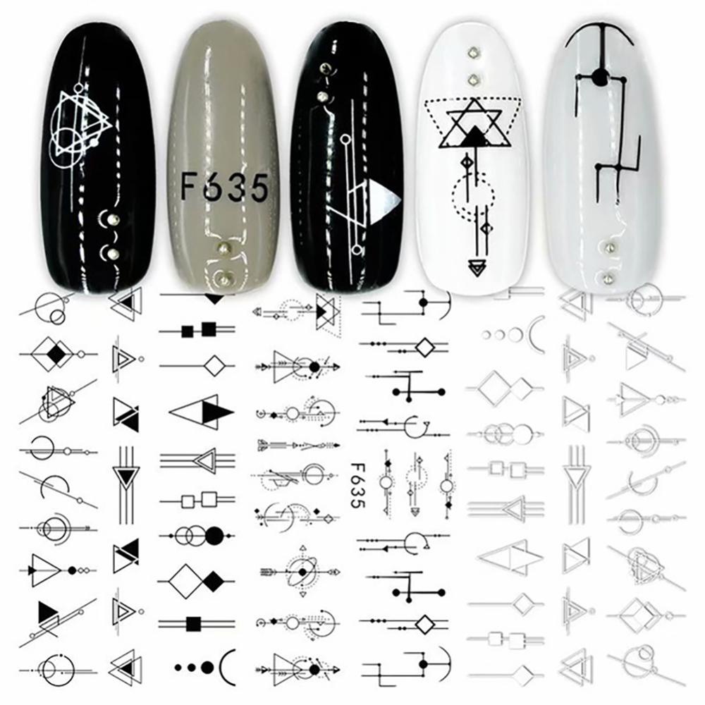 Timekey Stiker Kuku 3D Motif Hati / Huruf Untuk Dekorasi Nail Art / Manicure A6K7