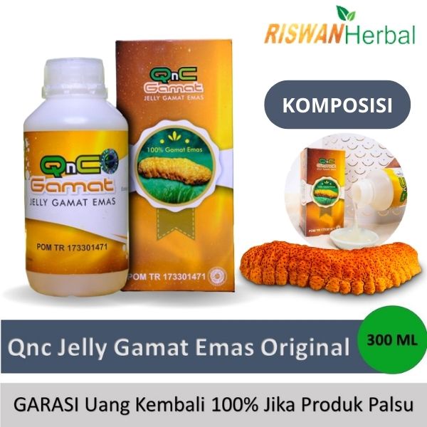 QnC Jelly Gamat Obat Herbal Hipertiroid/Hipotiroid Pembengkakan Kelenjar Tiroid 300 Ml 100% Original BPOM