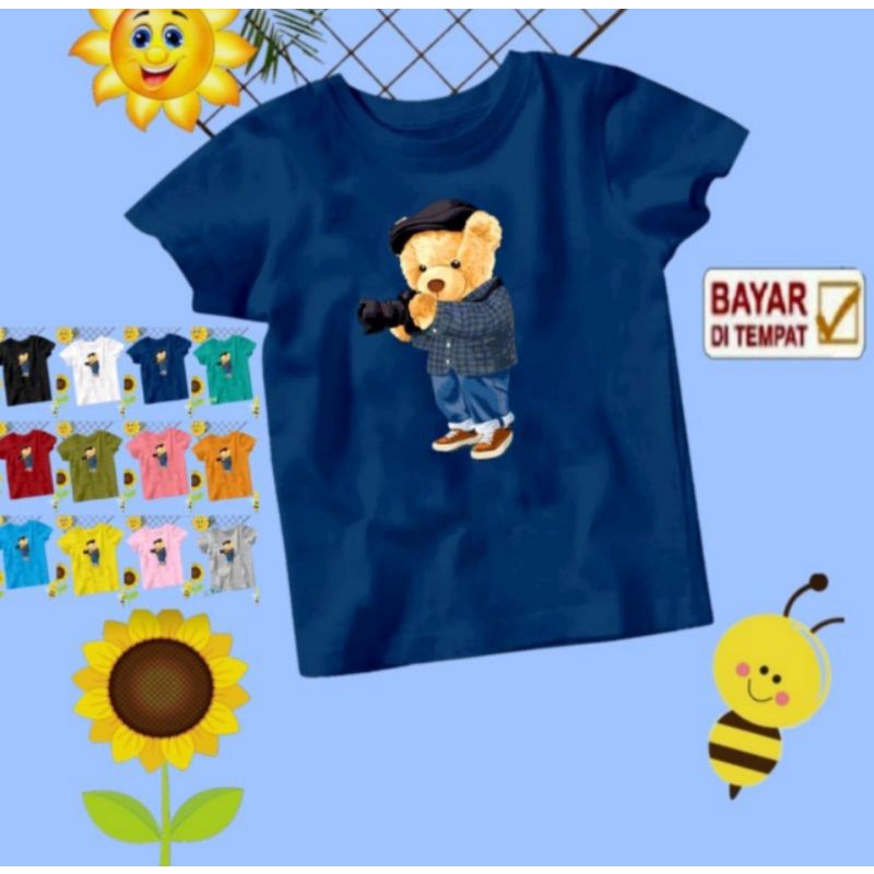 KAOS ANAK CWO/CWE USIA 2 THN-10 THN (BEAR CAMERA)