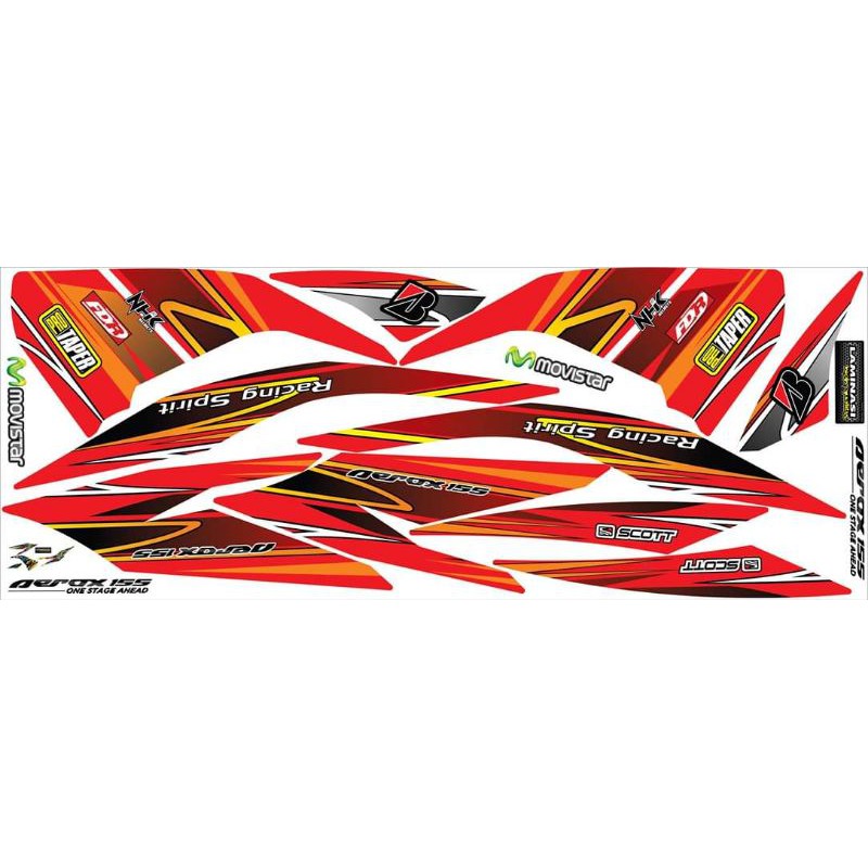 Striping Aerox 155 Variasi Yamaha Sticker Stiker Skotlet Lis Motor Lis Body Lis