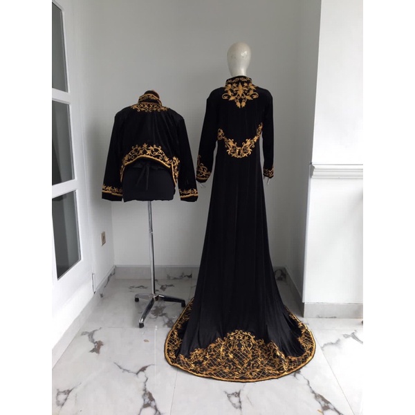 kebaya pengantin bludru set/baju pengantin jawa set ekor