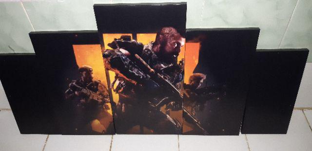 Custom Wall Art Full Color 5 Panel / Hiasan Dinding Minimalis With Frame