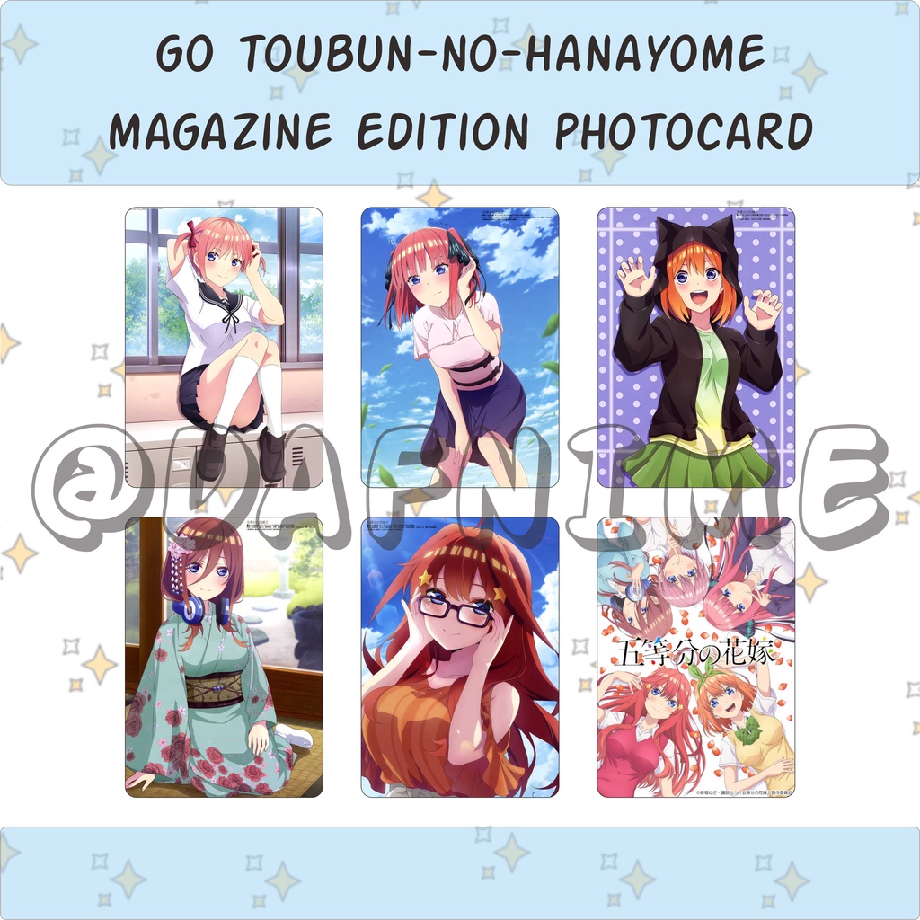 GOTOUBUN NO HANAYOME MAGAZINE EDITION PHOTOCARD ANIME