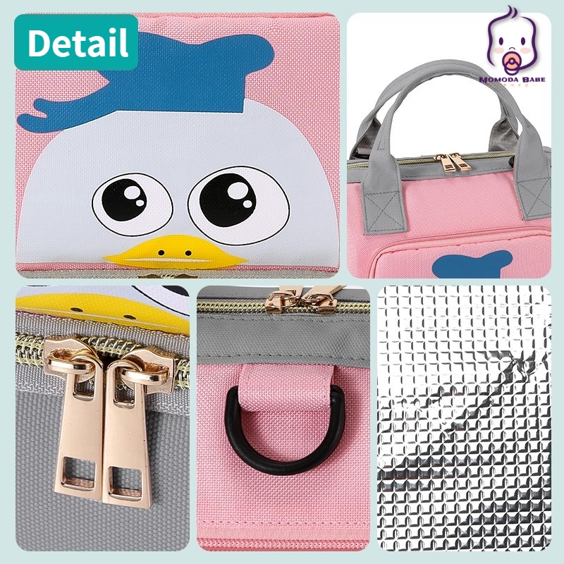 MOMO Tas Asi Cooler Bag Dan Tas Bayi/ 2in1 Multifungsi Fashion Cooler Bag Asi / Diaper Bag Ransel/ Tas Wanita Korea