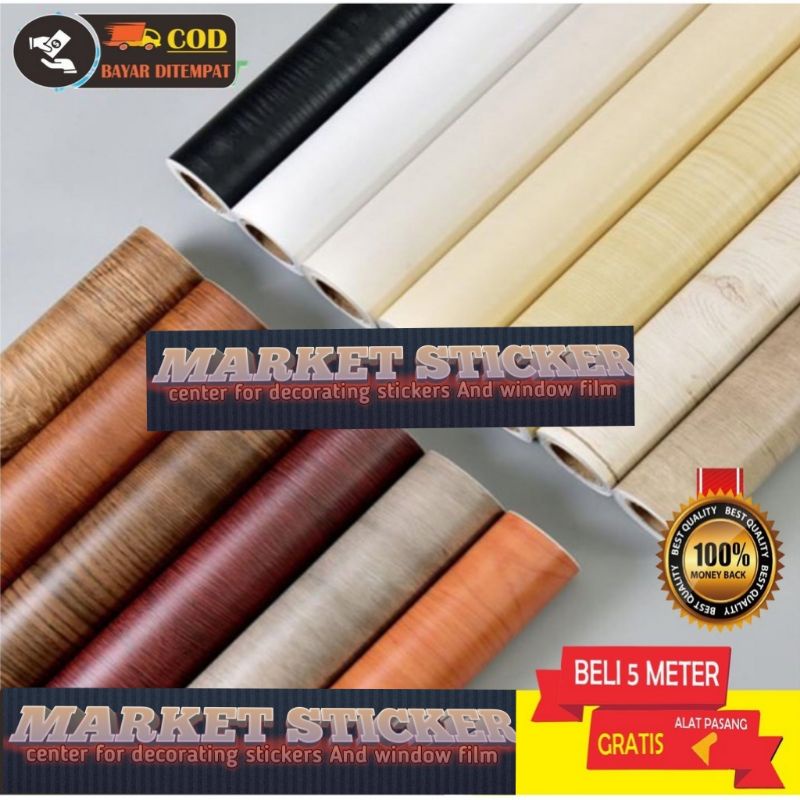 STIKER SERAT KAYU/STIKER MOTIF KAYU/STIKER LANTAI/STIKER DINDING WALL STIKER/STIKER KACA FILM