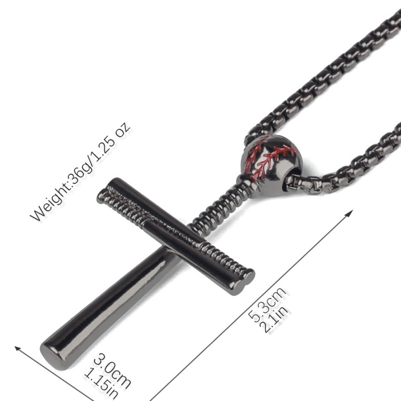 Cross Baseball Shape Pendant Kalung Wanita / Aksesoris Perhiasan Fashion