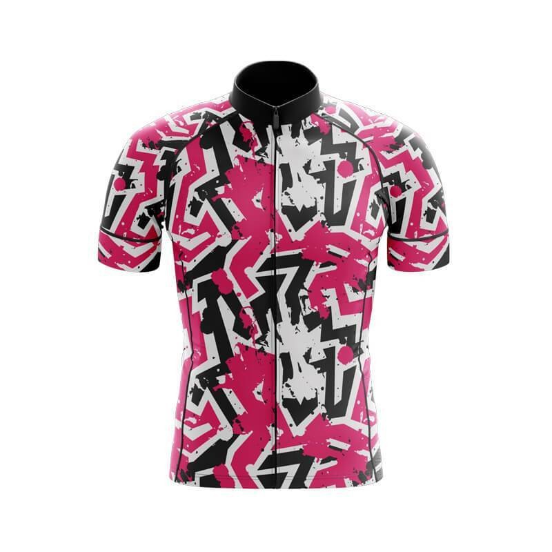 Graffiti Jersey baju Sepeda Roadbike Road Bike Pria - PINKBLACKWHITE