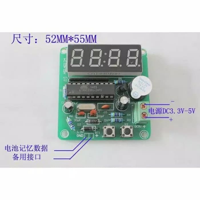 DIY kit jam digital 4 digit memori mikrokontroler clock digital