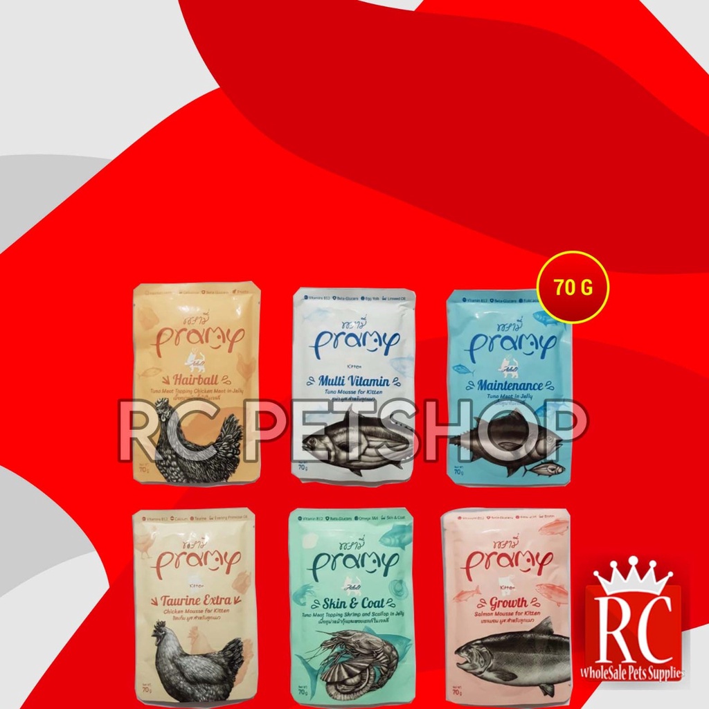 Pramy Makanan Kucing Basah wet food Pouch Kitten Adult 70 Gram