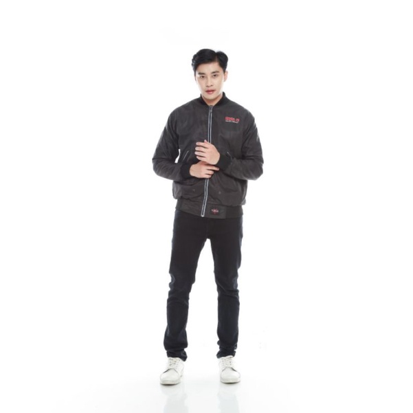 Jaket pria boomber racing taslan/jaket new style original