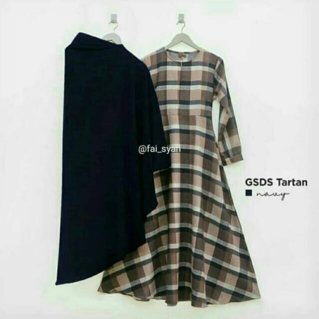 Gamis Set Diamond Skin - GSDS Tartan - Gamis Set Syari - Zanuba Hijab