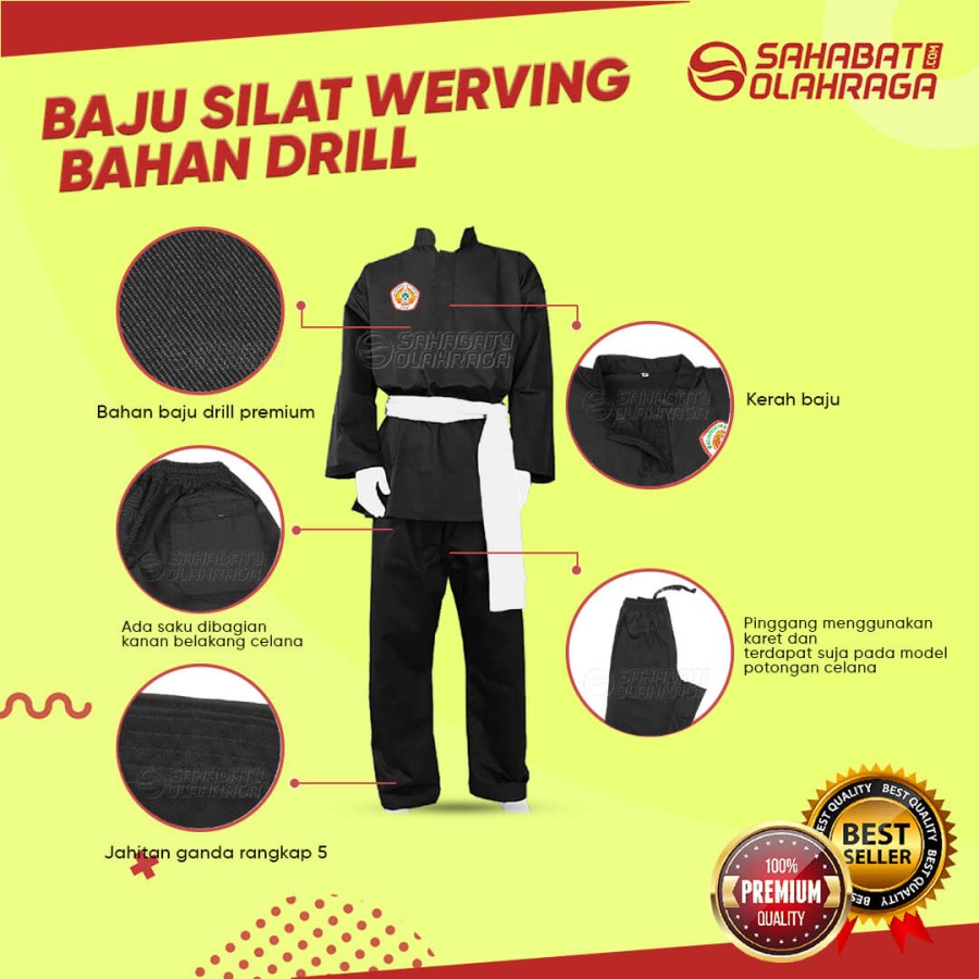 Jual Baju Silat Werving Fighter Ribbed, Ulitamte Drill, Fighter Diamond