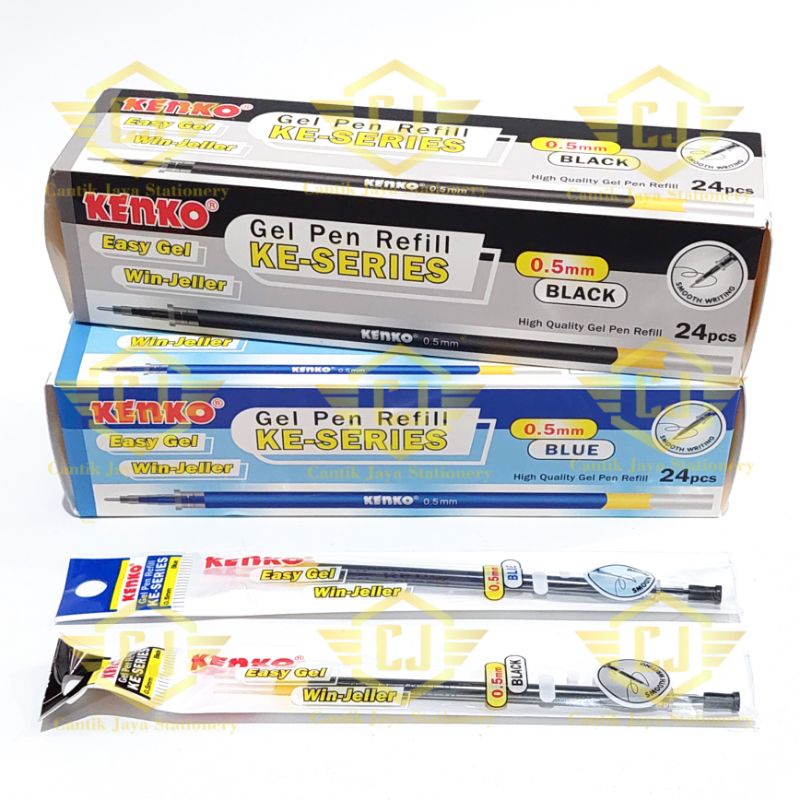 

[1 BOX / 24 PCS] Refill KENKO Pulpen Gel Pen KE-SERIES Easy Gel Win Jeller
