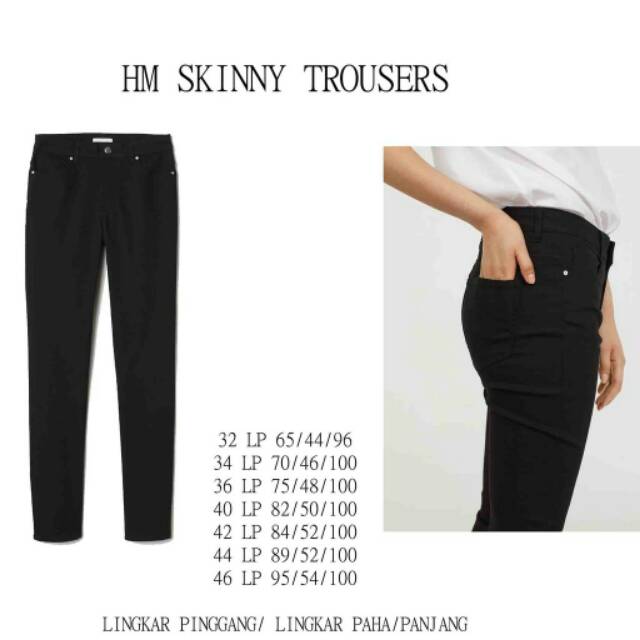 Restock Celana Panjang Wanita H M Hnm Black Skinny Trouser Pants Shopee Indonesia