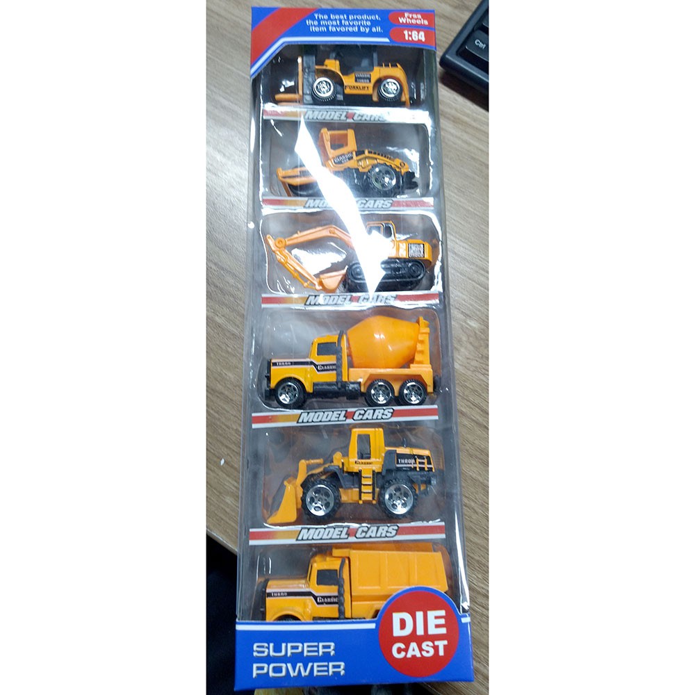 Mainan Anak Mobil Mobilan Truck Konstruksi Alat Berat Diecast 6 Pcs