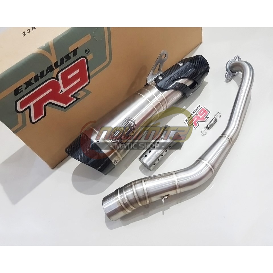 Knalpot Racing R9 H2 SS ORI Full System Free DB Killer Yamaha NMAX