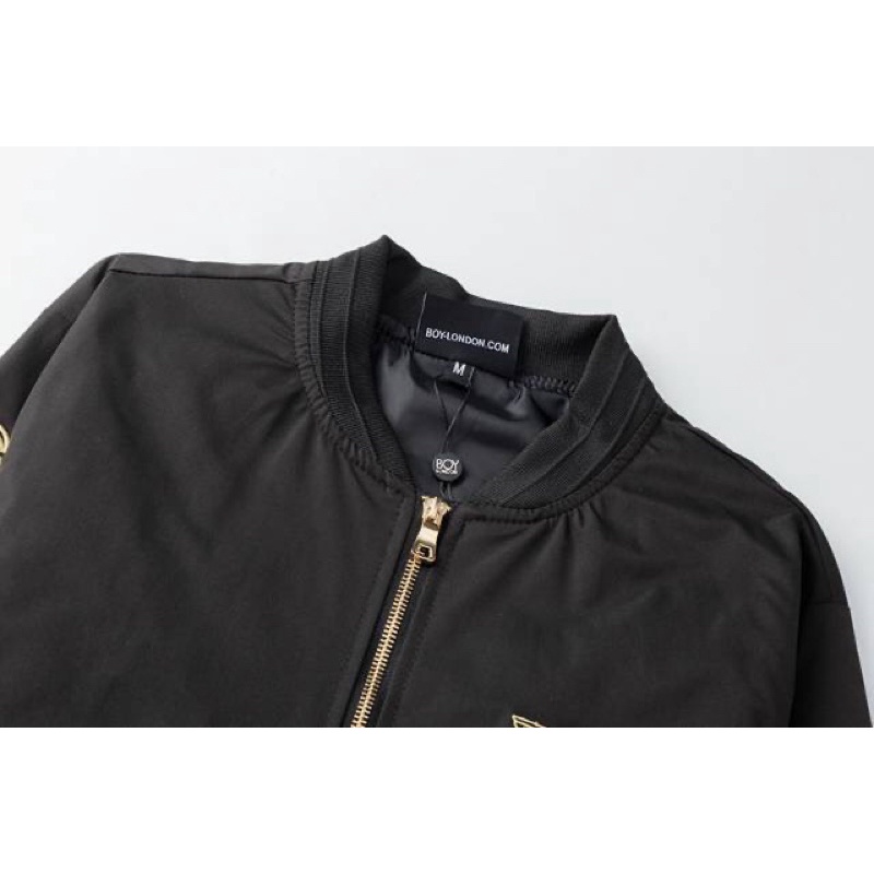 BOY26 JAKET ZIPPER BOY LONDON WINGS BORDIR GOLD IMPORT PRIA WANITA ASIA EROPA KOREA AMERIKA