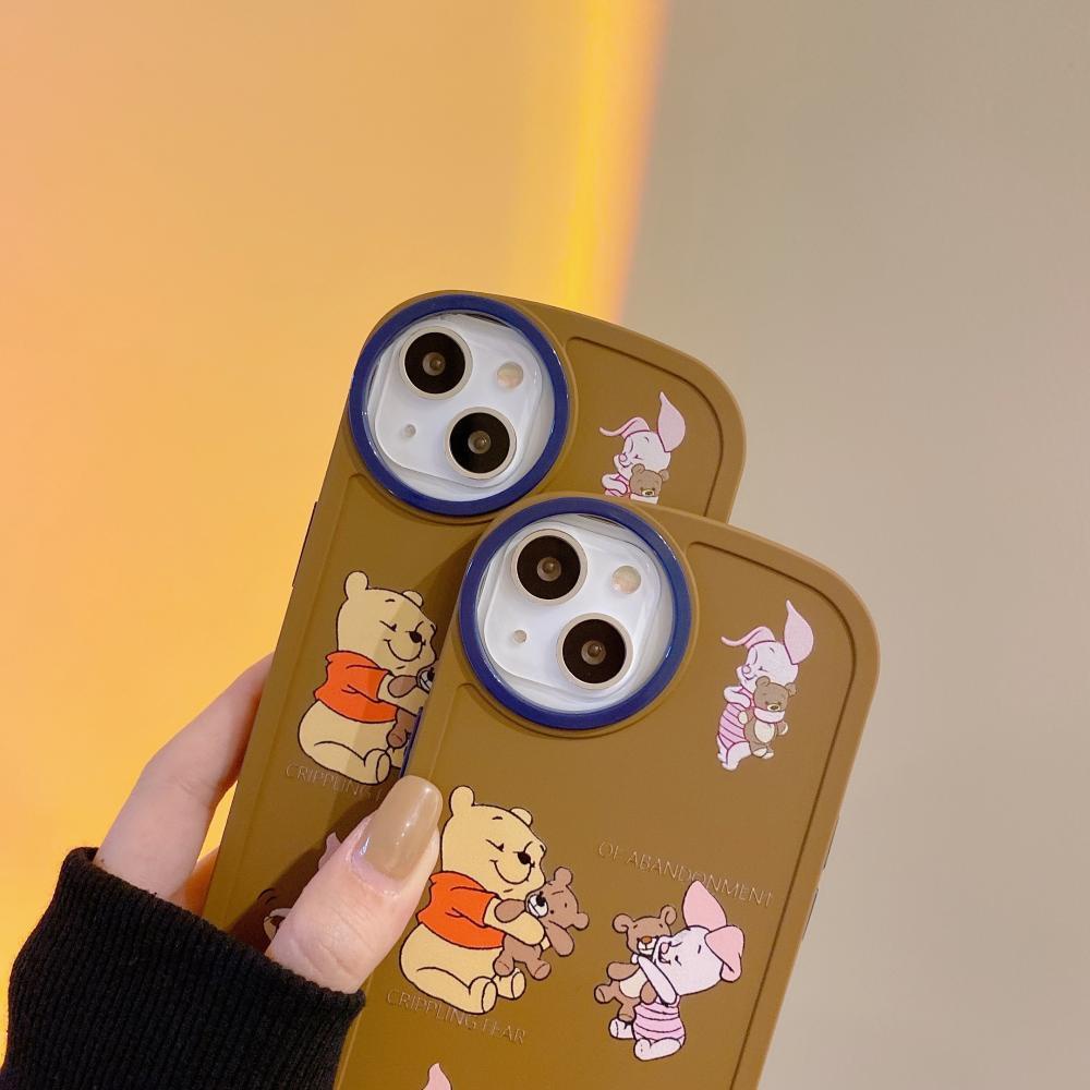 iPhone Case Skin Feel Silicone Soft Case Square Edge Round Circle Big Hole Camera Protection Shockproof Brown Cartoon Cute Style For iPhone 13 Pro Max iPhone 12 Pro Max iPhone 11 Pro Max iPhone 7 Plus iPhone XR XS MAX 13 Max X/XS 7 11 7/8/S Plus Pro 12