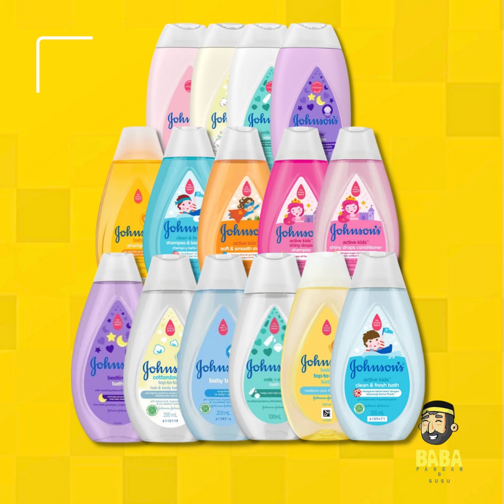 Johnsons Baby Lotion Bath Wash Sabun Shampoo Conditioner CottonTouch Milk Rice Regular Top to toe Active kids Soft&amp;Smooth Clean&amp;Fresh Shiny Drops
