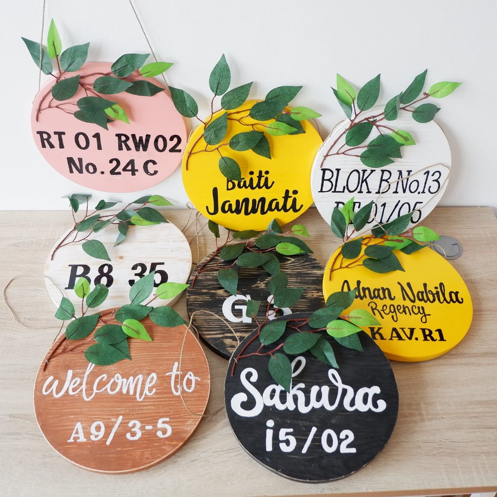 Door hanger CUSTOM  TULISAN Hiasan pintu  Nomer rumah  Nomor 