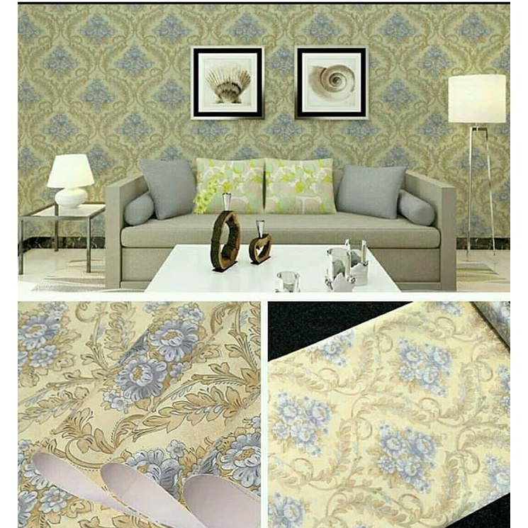 Wallpaper Dinding Ruang Tamu Batik Modern 45cmx10m