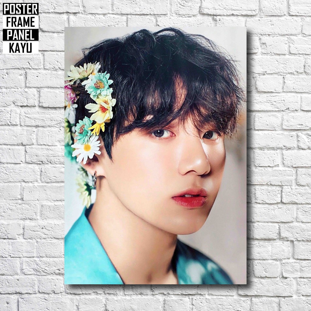 Poster BTS Jungkook World Tour Love Yourself In Seoul Frame Kayu Solid A4 JNK120