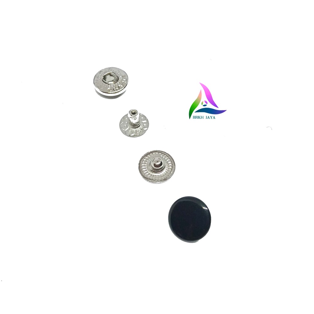 Kancing Cetet Besi Snap Button Diameter 12 mm Hitam 330