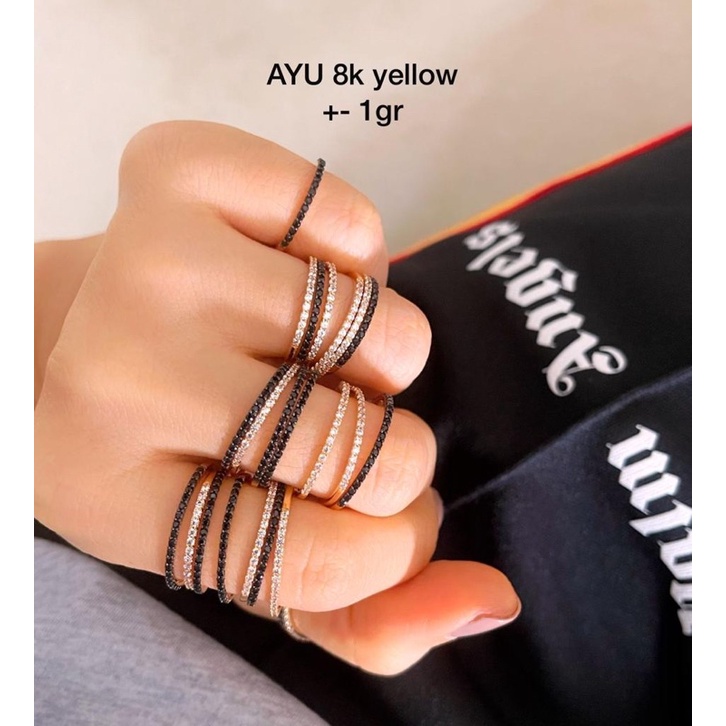 cincin listring hitam ayugold ( New9 )