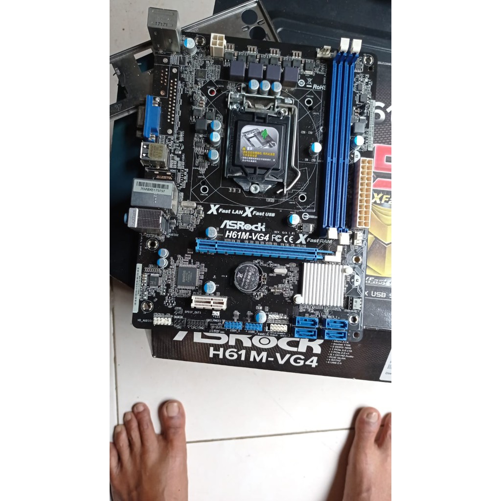 Motherboard Intel Asrock H61M-VG4 + Back panel
