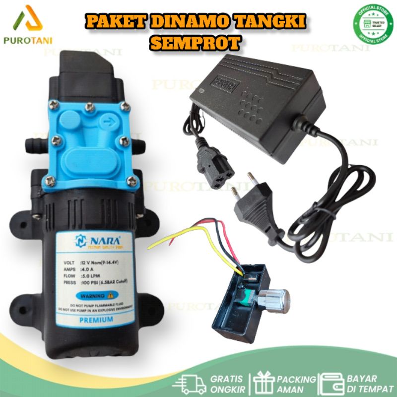 Paket Sprayer Dinamo Dc 12 Volt Charger Aki Potensio