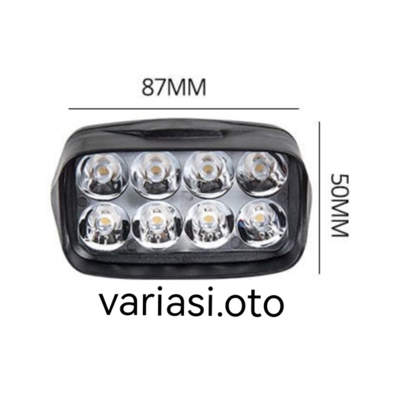 Lampu Tembak Sorot  Motor LED 12 Volt Work Light Cree  8 Mata / 8LED