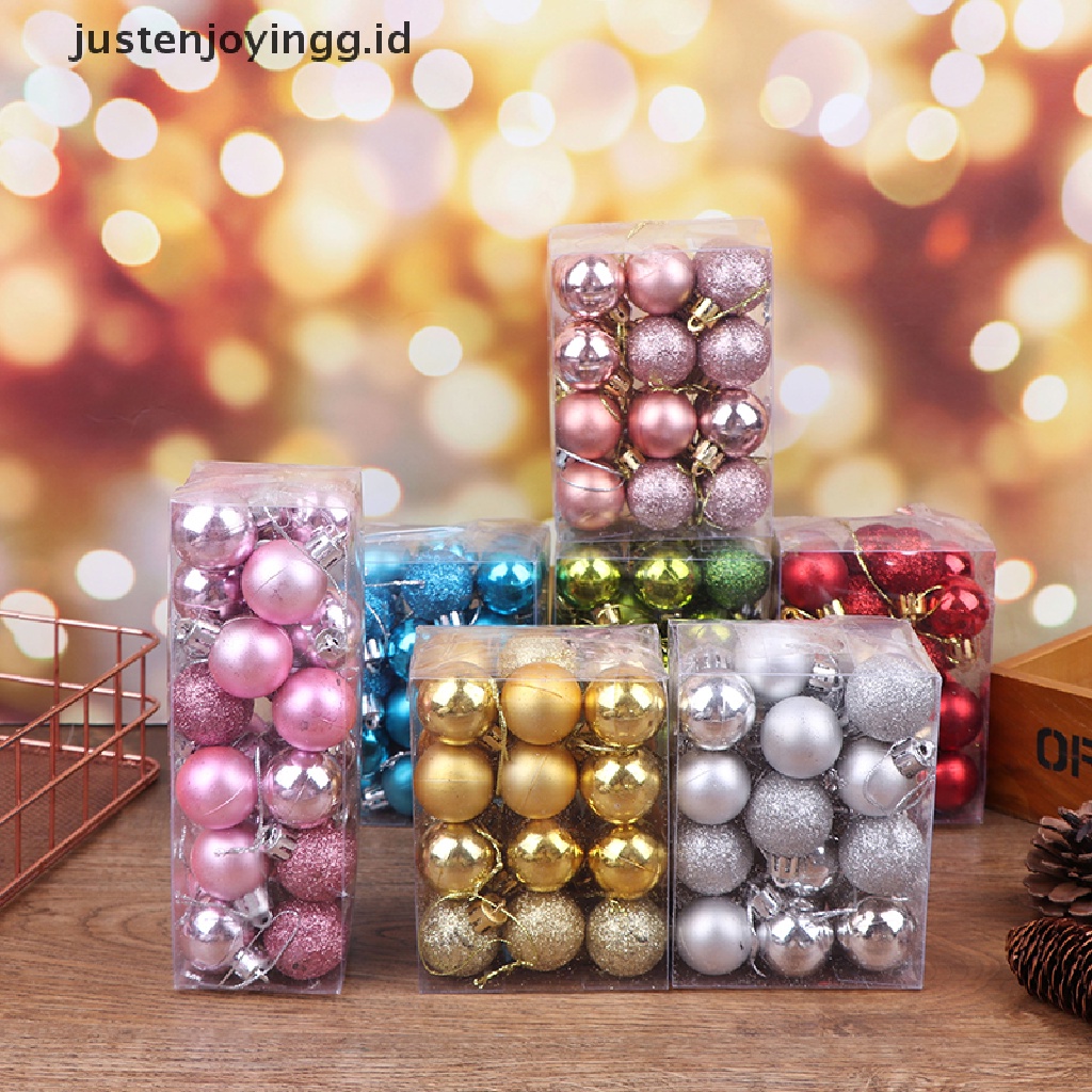 24pcs Ornamen Bola Untuk Dekorasi Pohon Natal