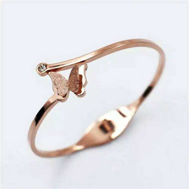 GG Gelang Bangle Aksen Kupu kupu Titanium#GB-108