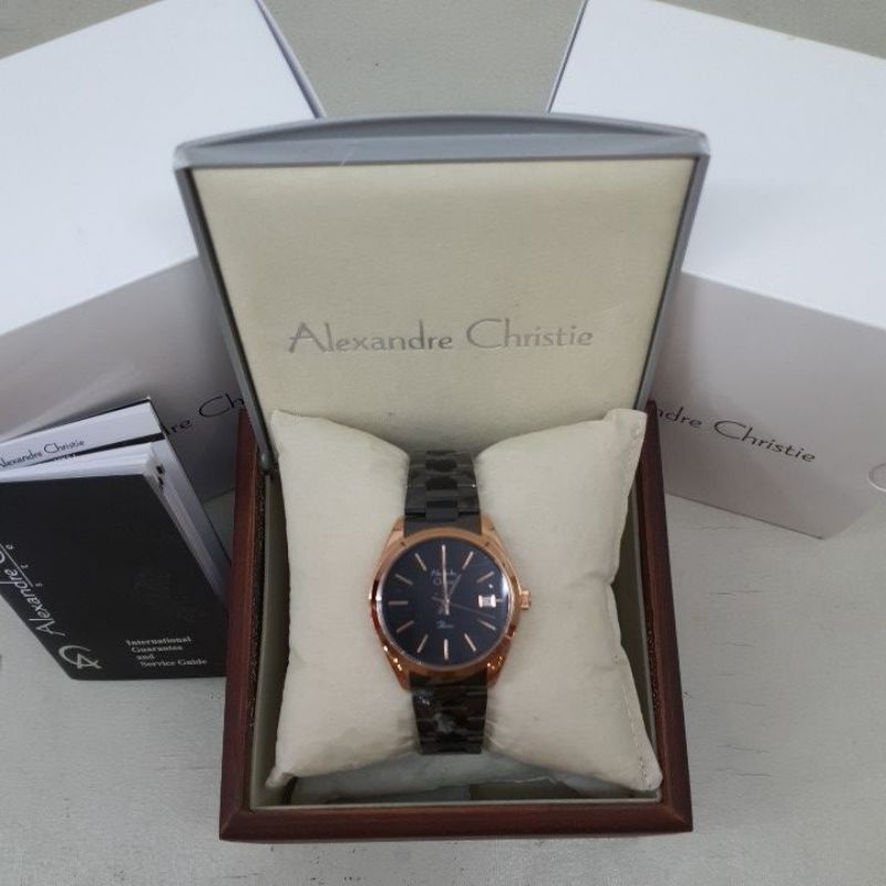 Jam Tangan Wanita Alexandre Christie AC2839LD AC 2839 LD AC2839 LD AC 2839LD Black Rose Gold