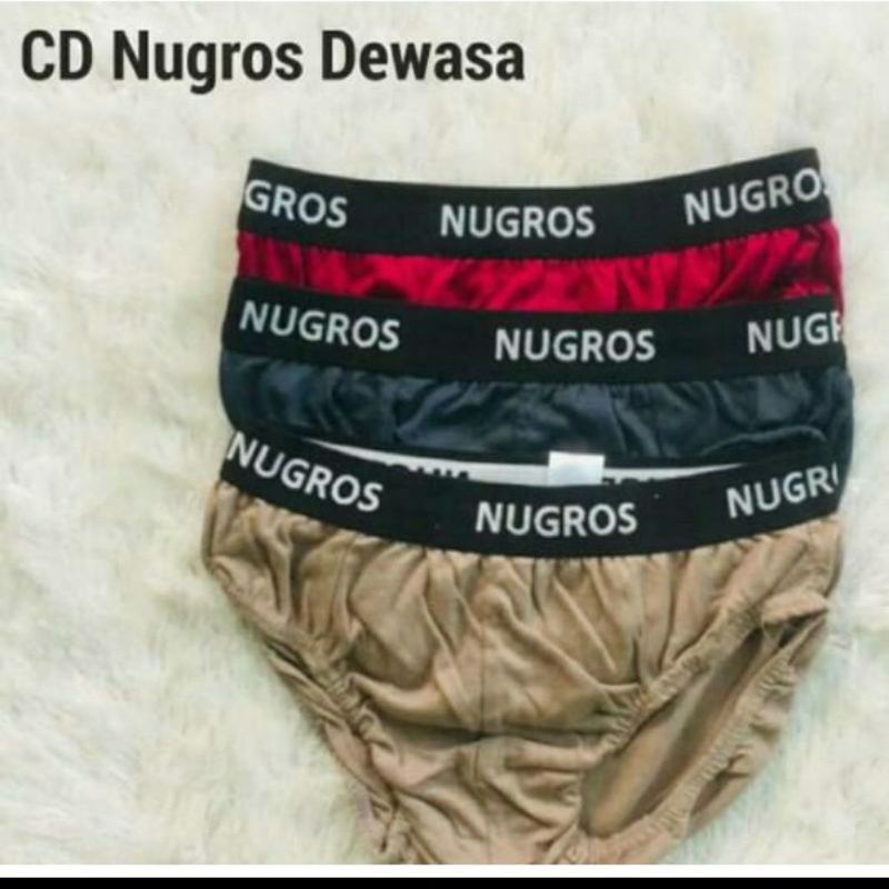 Sempak Nugros dewasa karet boxer termurah | cd pria nugros sport polos karet boxer bahan katun