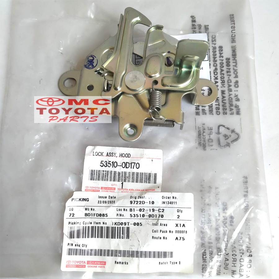 Pengunci Kap Mesin / Lock Assy Hood Toyota Etios 53510-0D170