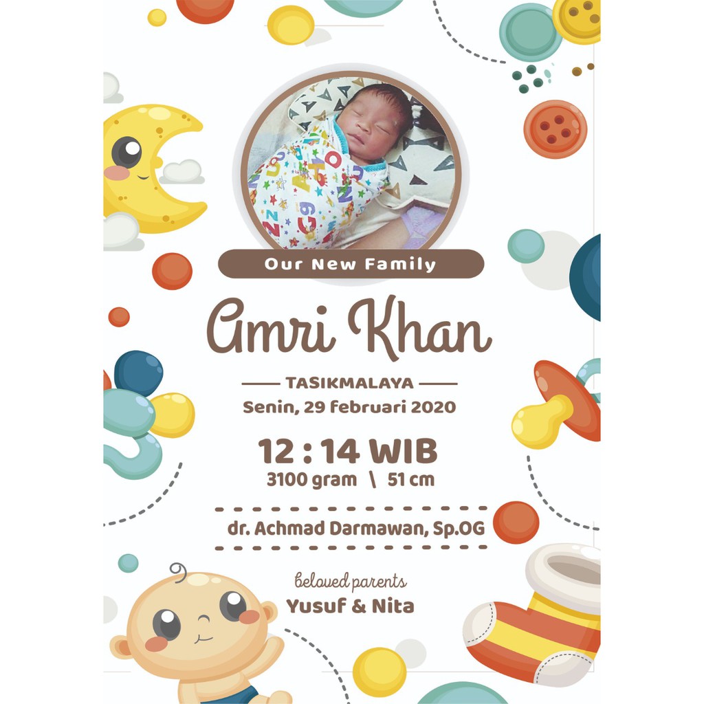 Desain Biodata Bayi - Bio Baby (SOFTFILE)-BD12