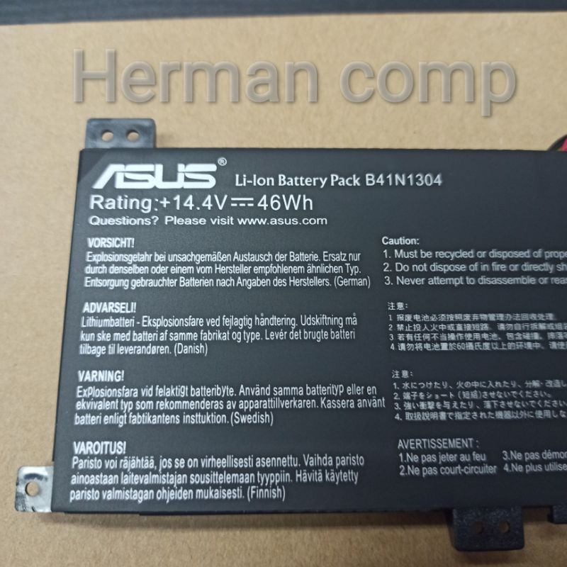 Original Baterai Asus A451 A451L A451LA A451LB S451 S451L S451LA V451 V451L B21N1304