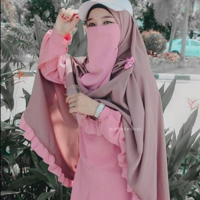 Niqab kriwil / hijab instan niqob cadar masker / nikob syar'i / niqob jumbo / hijab instan jumbo
