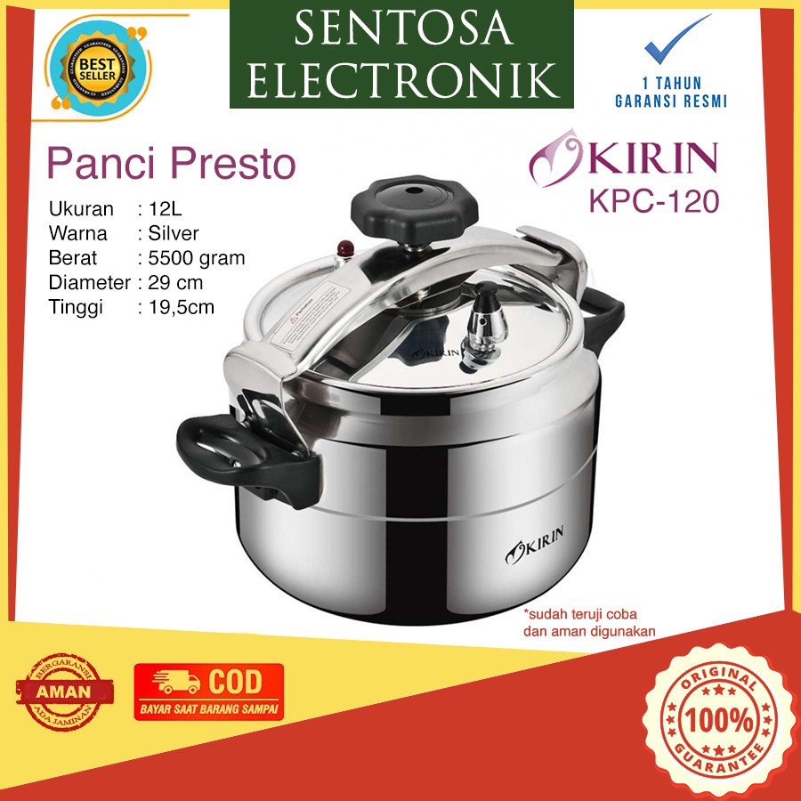 KIRIN KPC-120 PRESSURE COOKER/KIRIN Presto 12 Liter