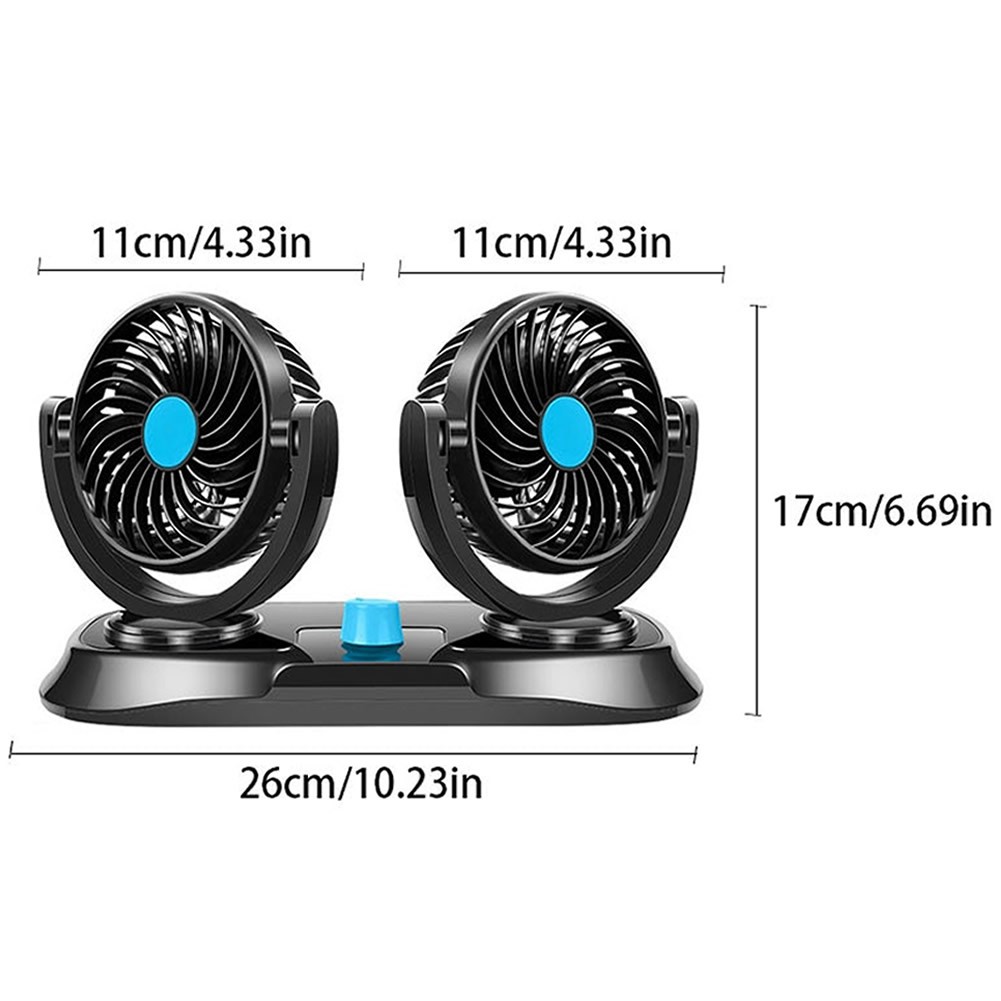 Kipas Angin Mobil Double Fan / Kipas Angin Mobil Ganda 12 Volt