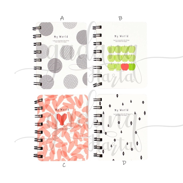 

GCC Notebook A7 Spiral My World Pattern Buku Motif Love Polka GCC 308551