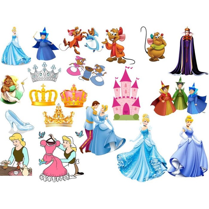 Kertas Cliparts - Cinderella Design (57pcs)