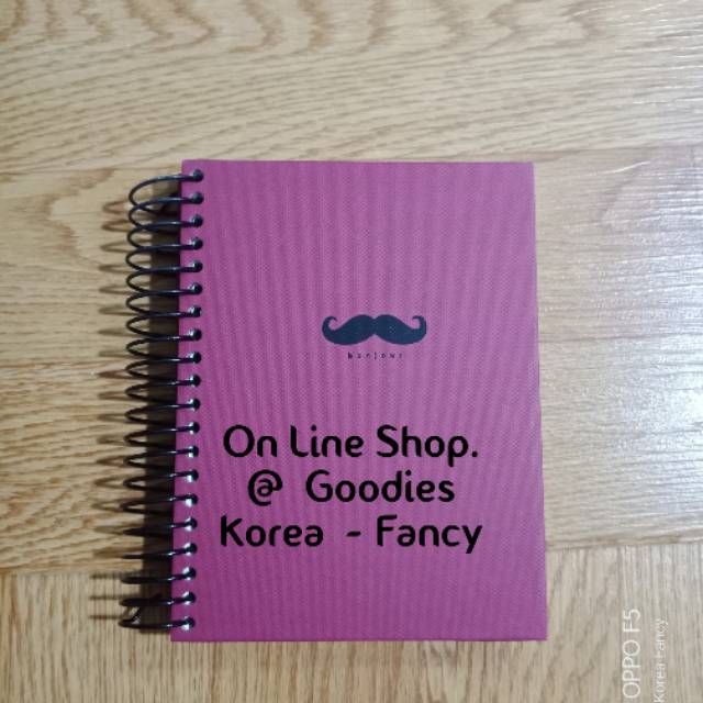 

Fabric NoteBook Spiral Bonjour Mustache Ori Korea Ready Stock
